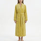 Plush Long Sleeve Wrap Bathrobe with Waist Tie Belt and Front Patch Pockets