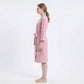 Textured Knit Wrap Bathrobe with Three Quarter Sleeves Adjustable Waist Tie
