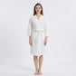 Textured Knit Wrap Bathrobe with Three Quarter Sleeves Adjustable Waist Tie