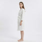 Textured Knit Wrap Bathrobe with Three Quarter Sleeves Adjustable Waist Tie