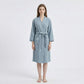Waffle Knit Long Sleeve Bathrobe with Adjustable Waist Tie Belt and Front Patch Pockets