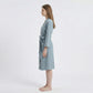 Waffle Knit Long Sleeve Bathrobe with Adjustable Waist Tie Belt and Front Patch Pockets