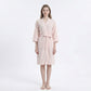 Waffle Knit Long Sleeve Bathrobe with Adjustable Waist Tie Belt and Front Patch Pockets