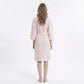 Waffle Knit Long Sleeve Bathrobe with Adjustable Waist Tie Belt and Front Patch Pockets