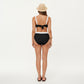 2-Piece Set Color Block Bikini Top with High Waisted Bottom Swim Set