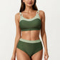 2-Piece Set Color Block Bikini Top with High Waisted Bottom Swim Set