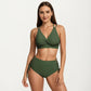 2-Piece Set Twist Front Bikini Top with Lace Up High Waisted Bottom