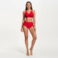 2-Piece Set Twist Front Bikini Top with Lace Up High Waisted Bottom