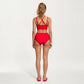2-Piece Set Twist Front Bikini Top with Lace Up High Waisted Bottom