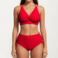 2-Piece Set Twist Front Bikini Top with Lace Up High Waisted Bottom