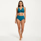 2-Piece Set Twist Front Bikini Top with Lace Up High Waisted Bottom