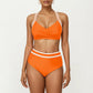 2-Piece Set Contrast Trim Bikini Top with High Waisted Bottom Swim Set