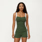 2-Piece Set Color Block Tankini Top with Boyshort Bottom Swim Set