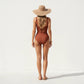 Color Block Wrap One Piece Swimsuit with Starfish Detail and Sculpted Fit
