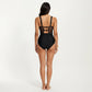 Mesh Panel One Piece Swimsuit with Ring Strap Detail and Sculpted Fit