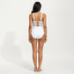 Mesh Panel One Piece Swimsuit with Ring Strap Detail and Sculpted Fit