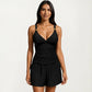 2-Piece Set Ruched Tankini Top with Adjustable Straps and Relaxed Swim Shorts