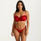 2-Piece Set Ruffle Trim Bikini with Underwire Top and High Cut Bottom