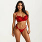 2-Piece Set Ruffle Trim Bikini with Underwire Top and High Cut Bottom