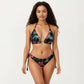 2-Piece Halter Bikini Set with Tropical Print and Tie Side Bottom
