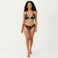 2-Piece Halter Bikini Set with Tropical Print and Tie Side Bottom