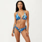 2-Piece Halter Bikini Set with Tropical Print and Tie Side Bottom