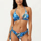 2-Piece Halter Bikini Set with Tropical Print and Tie Side Bottom