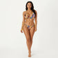 2-Piece Halter Bikini Set with Tropical Print and Tie Side Bottom