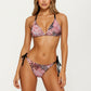 2-Piece Printed Triangle Bikini Set with Adjustable Straps and Side Tie Bottom