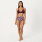 2-Piece High Waisted Bikini Set with Ring Strap Top and Palm Print Bottom