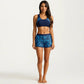 2-Piece Sport Bikini Set with Scoop Neck Crop Top and Printed Swim Shorts