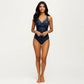 Floral Print One Piece Swimsuit with Surplice V Neckline and Ruched Waist Detail