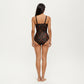 Floral Print One Piece Swimsuit with Surplice V Neckline and Ruched Waist Detail