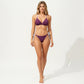 2-Piece Heart Print Triangle Bikini Set with Adjustable Straps and Side Tie Bottom