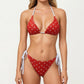 2-Piece Heart Print Triangle Bikini Set with Adjustable Straps and Side Tie Bottom
