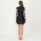 2-Piece Long Sleeve Zip Front Swim Dress with Floral Print and Separate Shorts