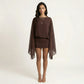 Mini Dress with Sheer Draped Long Sleeves and Fitted Skirt Elegant Party Outfit