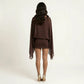 Mini Dress with Sheer Draped Long Sleeves and Fitted Skirt Elegant Party Outfit
