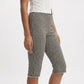 Gingham Capri Pants Mid Rise Stretch Fit Cropped Length Slim Silhouette