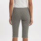 Gingham Capri Pants Mid Rise Stretch Fit Cropped Length Slim Silhouette