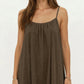 Sleeveless Spaghetti Strap Maxi Dress with Flowing Relaxed Silhouette Lightweight Fabric