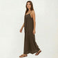 Sleeveless Spaghetti Strap Maxi Dress with Flowing Relaxed Silhouette Lightweight Fabric