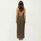 Sleeveless Spaghetti Strap Maxi Dress with Flowing Relaxed Silhouette Lightweight Fabric