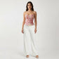 Strapless Lace Corset Top Structured Boned Bustier Peplum Hem Shaping Bodice Statement Top