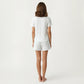2-Piece Set Short Sleeve Button Front Pajama Top and Relaxed Fit Shorts Textured Sleepwear Set