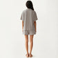 2-Piece Set Short Sleeve Button Down Pajama Top with Notch Collar and Shorts Textured Sleepwear Set