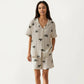 2-Piece Set Short Sleeve Button Down Pajama Top with Notch Collar and Relaxed Fit Shorts