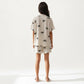 2-Piece Set Short Sleeve Button Down Pajama Top with Notch Collar and Relaxed Fit Shorts