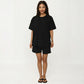 2-Piece Set Oversized Short Sleeve Crew Neck Pajama Top with Relaxed Fit Shorts Sleepwear Set