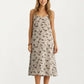 Modal Pajama Dress Sleeveless Spaghetti Strap Midi Sleepwear Nightgown with Printed Pattern